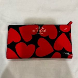 Kate Spade Red and Black Heart Wallet